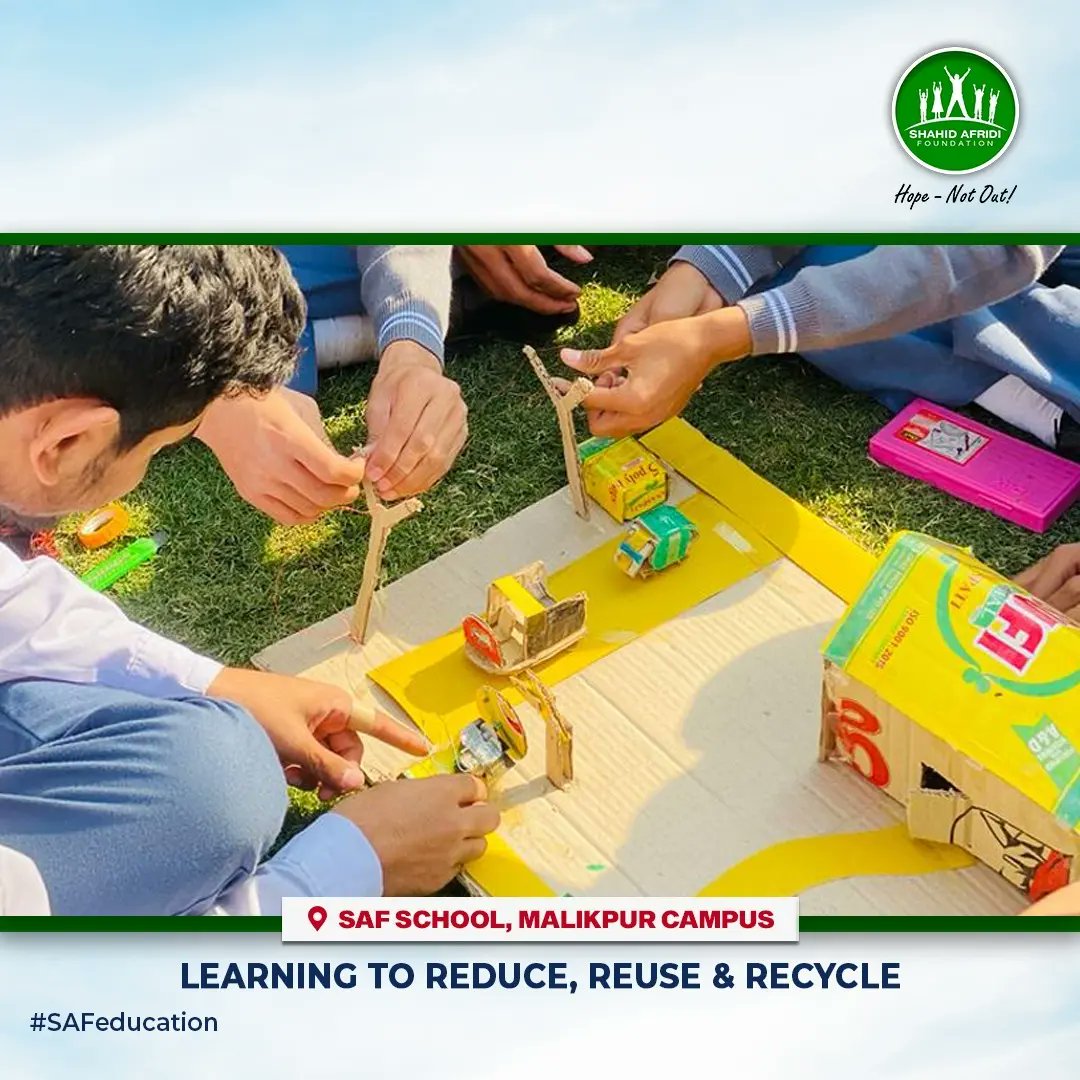 SAFoundationN's tweet photo. Encouraging #SAFstudents to give back to Earth & preserve resources to prevent climate issues. The #SAFeducation team hosted a recycling activity at #SAFSchool Malikpur to instill individual environmental responsibility in children. Enabling them to ensure #HopeNotOut for all! https://t.co/vMZFHZNfyJ