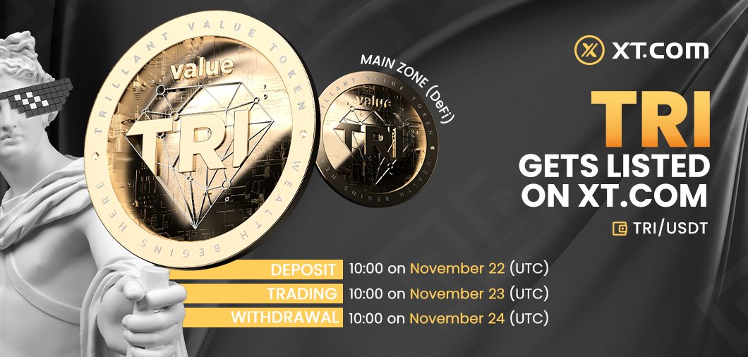 XTexchange's tweet photo. #XTexchange will list @worldoftrillant in the Main Zone (DeFi) under TRI/USDT trading pair. 🚀

🌑 Deposit: 10:00 on November 22, 2022 (UTC)
🌓 Trading: 10:00 on November 23, 2022 (UTC)
🌕 Withdrawal: 10:00 on November 24, 2022 (UTC)

Details ⤵
https://t.co/5pPpc0VRpo

#Trillant https://t.co/3uPiDWQLSg