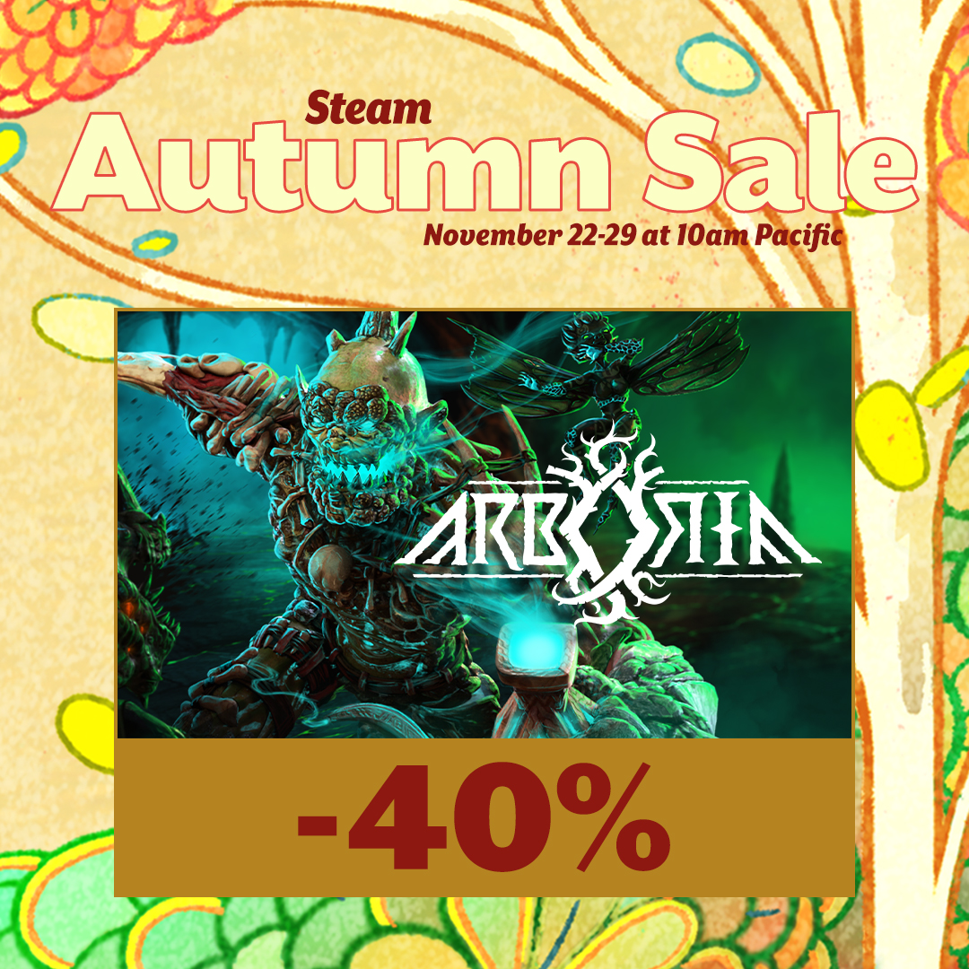 Yotunz! Save 40% on Arboria on #Steam. Grab the game before November 29 and descend into the ever-changing dungeons of Durnar to fight, die, and fight again 🕳️ deals.allingames.com 

#SteamAutumnSale #IndieGame #Gaming