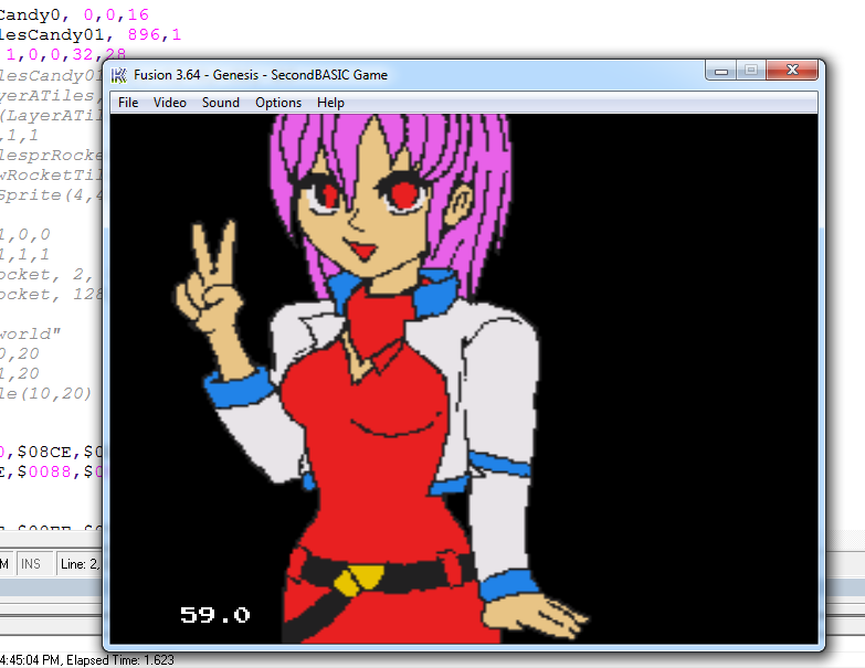 unrivaled133's tweet photo. Few years ago messing around with devkits such as #secondbasic and getting something to display on emulator was a load of fun!
#sbasic #SegaGenesis #segamegadrive #megadrive
Character is Candy by @SayuriArtsy in her Starfox inspired outfit! https://t.co/wyNy5K95oG