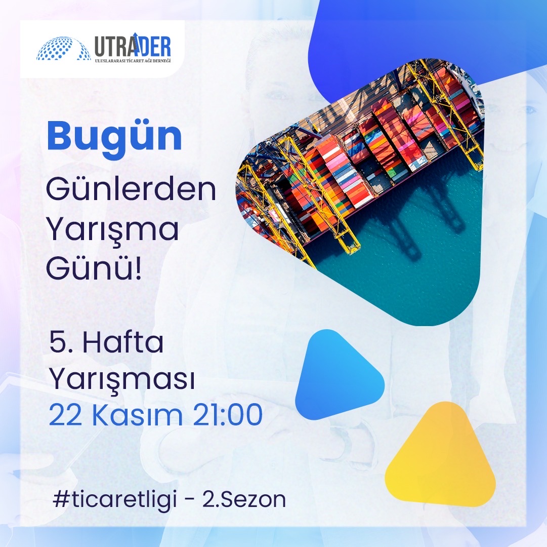 UtraderOrg's tweet photo. Evet, bugün günlerden yarışma günü!
Yarışmamız akşam 21:00’da başlayacaktır.
Kayıt linki:
https://t.co/ErgqzgVSRI
#utraderorg #utrader #foreigntrade #internationaltrade #dışticaret #export #import #lojistik #logistics #gümrük #customs #incoterms #challange https://t.co/3kpkfCFoO3