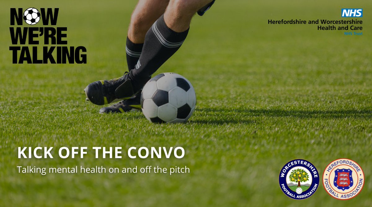 HWHCT_NHS's tweet photo. We've launched a campaign in partnership with @HerefordshireFA and @WorcsFA, highlighting the importance of talking about mental health both on and off the football pitch https://t.co/efjWuFnHp6 https://t.co/RPCy75uArM