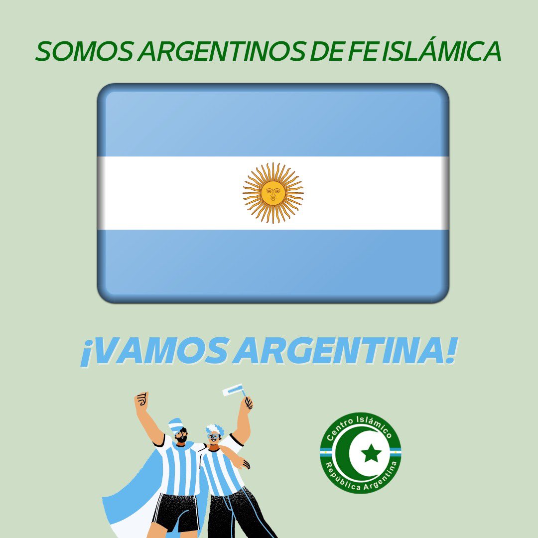 ¡VAMOS ARGENTINA! 🇦🇷

Debuta la Selección Argentina en el Mundial y arranca la ilusión de toda una Nación.

“Somos argentinos de fe Islámica” 🇦🇷

Allahu Akbar 🙏🏼