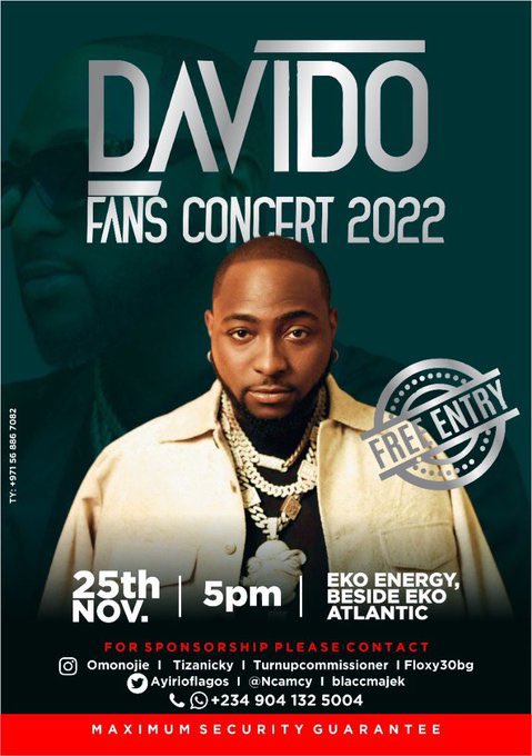 We outside for Davido 🐐🎉 #DavidoAt30