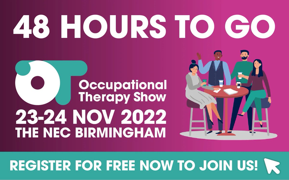 TheOTShow's tweet image. 24 HOURS TO GO⏳ 

24 hours left until doors open at the NEC Birmingham! 

join us and get access to our unmatched CPD accredited conference programme spread six different theatres across two days. 

To register: buff.ly/3KHFNeb 

For more info: buff.ly/3wQGLPz