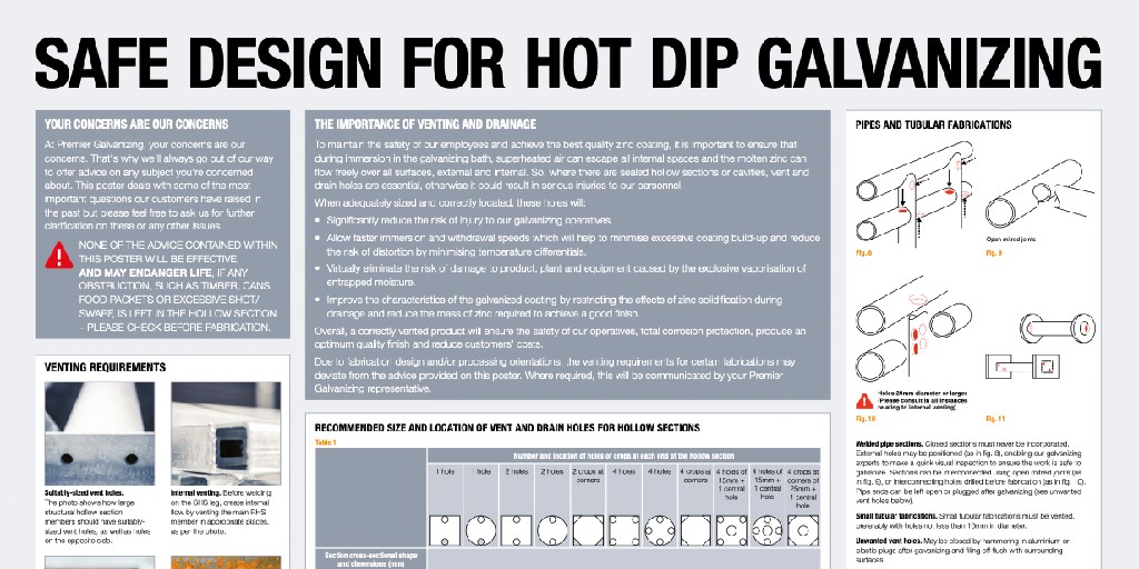 premiergalv's tweet photo. Achieve the best finish for your #galvanized steel by reading our 'Venting tips for hot dip galvanizing' guide. It lists the best ways to design steel for the #galvanizing process. Download it here: https://t.co/WPsPozzUlB
#hotdipgalvanizing #steelfabrications #galvanising https://t.co/hS8JWdzRyk
