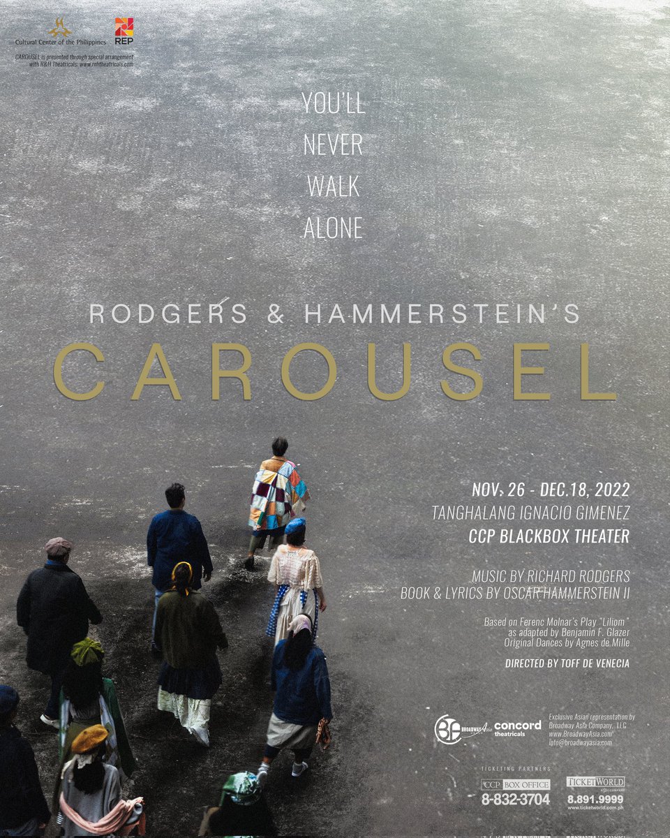 TheCCPofficial's tweet photo. REP'S 'CAROUSEL' IS JUST AROUND THE CORNER! 🎠

The Cultural Center of the Philippines and Repertory Philippines (REP) proudly present Rodgers and Hammerstein’s 'CAROUSEL' on November 26 to December 18 at the CCP Tanghalang Ignacio Gimenez as part of its inaugural season! https://t.co/BgfhE8U9PQ
