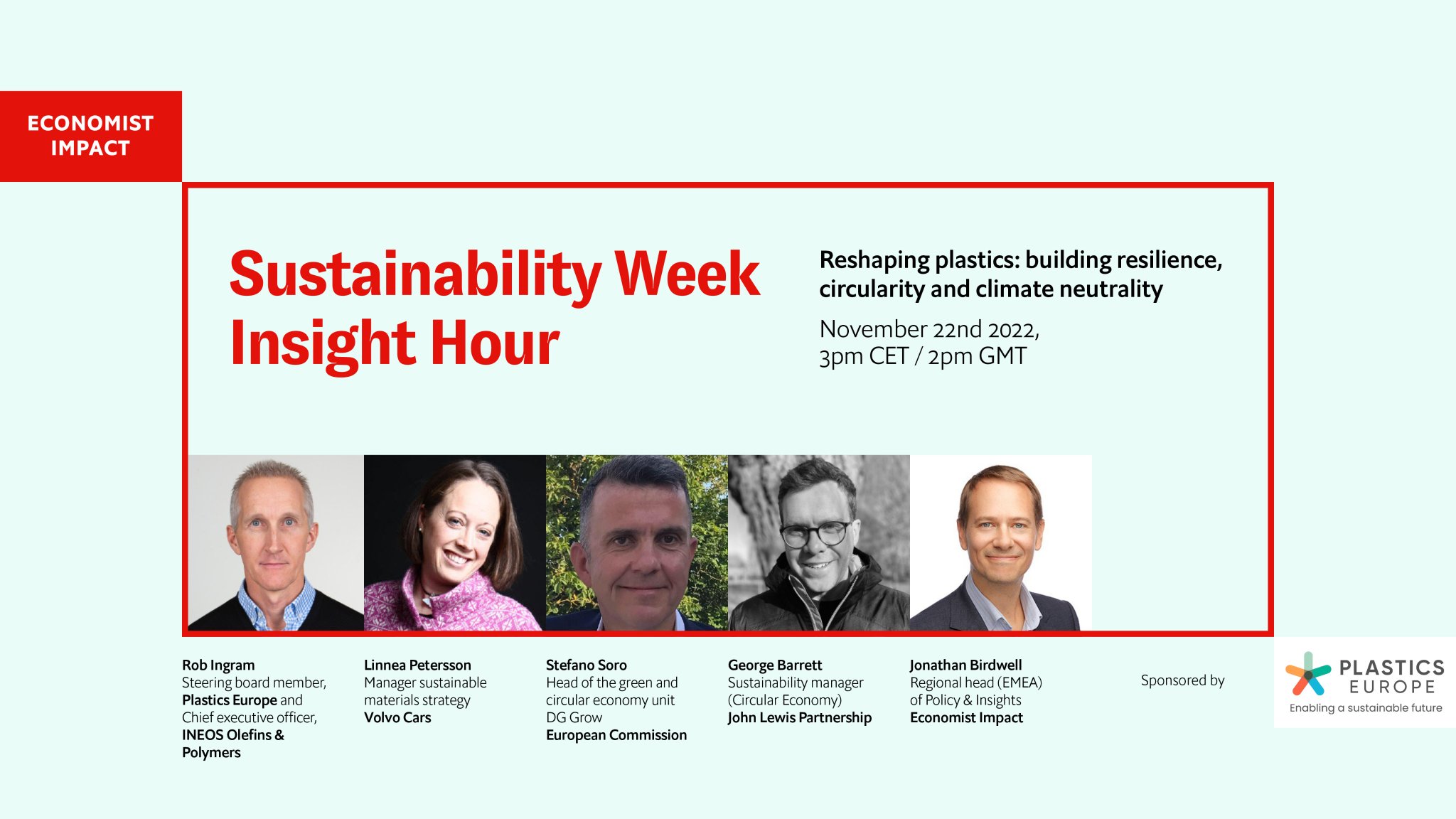 Plastics Europe on Twitter "Today’s the day! Join the EconomistEvents