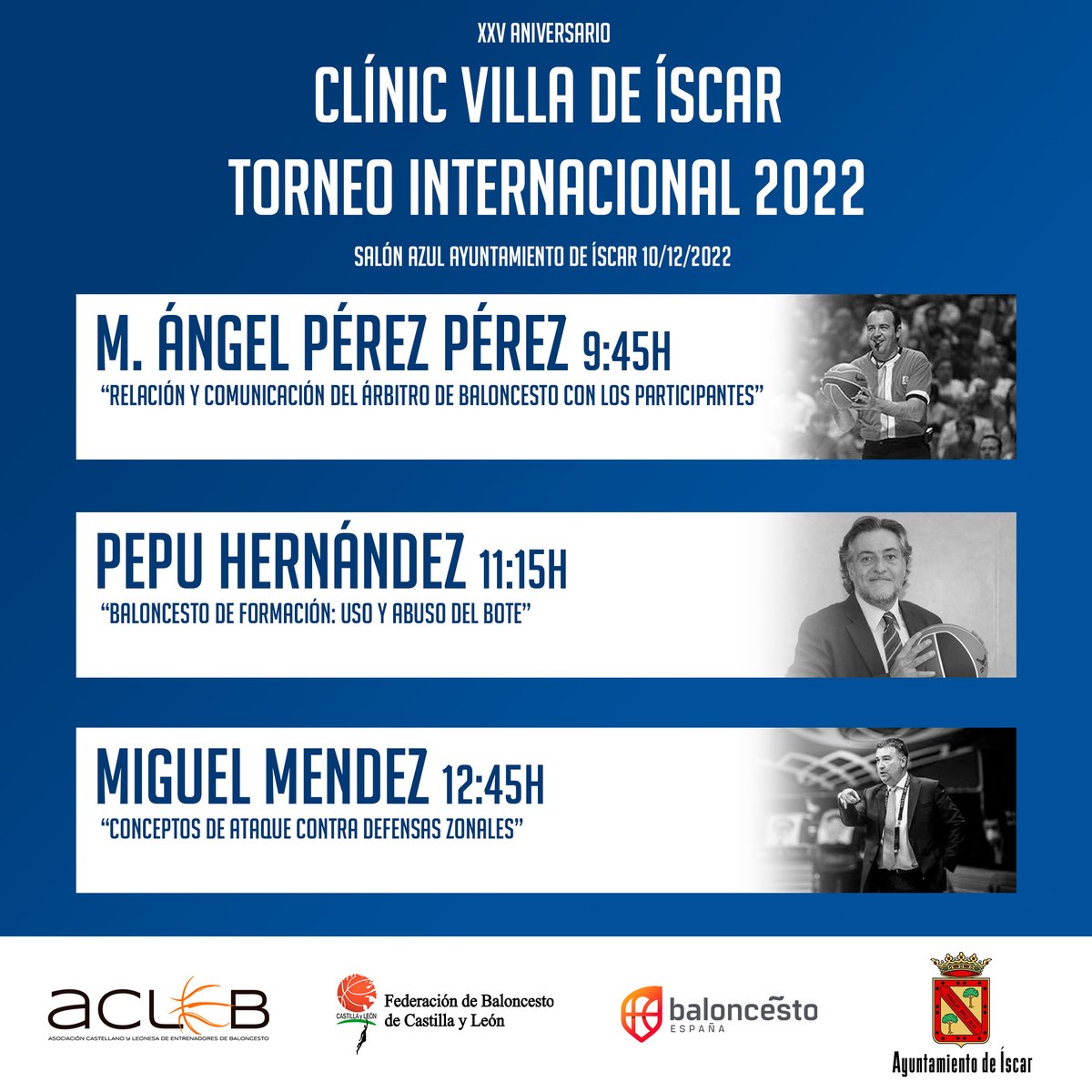 🔜Clínic Villa de Íscar Torneo Internacional 2022

📰bit.ly/clinic_villa_i…

📆10 de diciembre
📍Sala Azul del Ayuntamiento de Íscar - ZOOM
🗣️Miguel Ángel Pérez Pérez, Pepu Hernández y Miguel Méndez
💸GRATUITO para socios/as AEEB

📋INSCRIPCIÓN: bit.ly/inscripcion_cl…