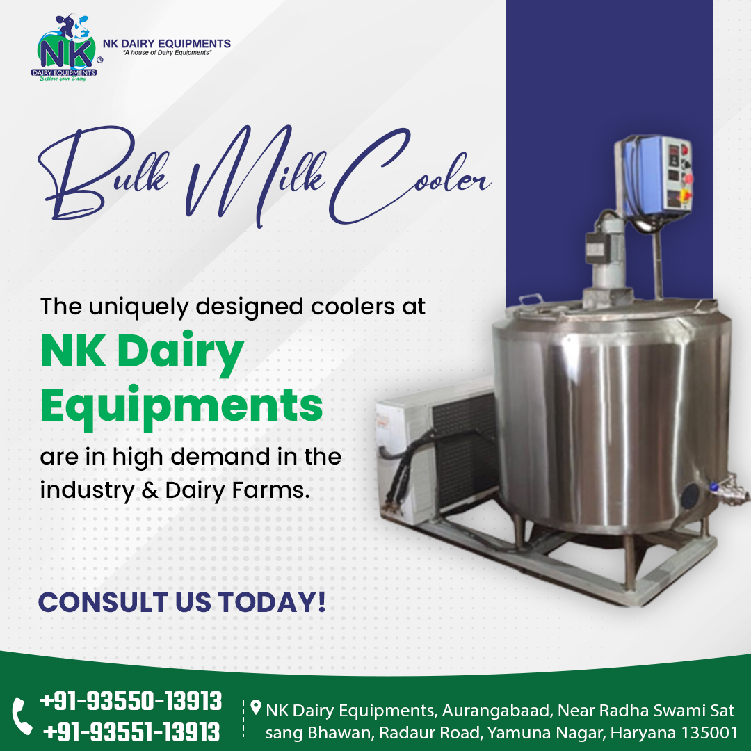 Bulk Milk Cooler
The uniquely designed coolers at NK Dairy Equipments are in high demand in the industry & Dairy Farms.
🌐nkdairyequipments.com

#bulkmilkcooler #milkcooler #milkmachine #bulkmilktank #nkdairyequipments #dairyplants #dairy #milkingmachine #dairyfarm