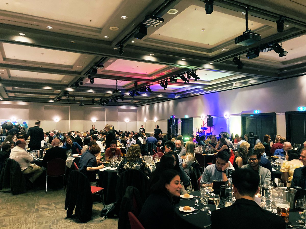DrDonnaWhelan's tweet photo. Huge conference dinner on #ASB2022 #AuPS22 so great to catch up with so many colleagues and students! Three days of fascinating science so far, one more to go! @ausbiophyssoc https://t.co/7lrDZJFgYl