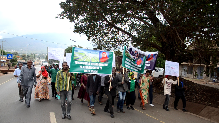 swahilitimes's tweet photo. Wakulima wilayani Babati mkoani Manyara wameandamana kumpongeza Rais Samia Suluhu Hassan kwa kuwapunguzia bei ya mbolea.

Wakijiandaa kumpokea Rais ambaye anaanza ziara mkoani humo leo wamesema walikuwa wakinunua mbolea kwa TZS 150,000 lakini sasa wananunua kwa  TZS 70,000 tu. https://t.co/HOtxLWn7BQ