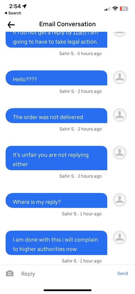 sethi_apoorvi's tweet photo. @Uber  your service is so bad. We sent a packet through @Uber yesterday to Noida. It has not reached the person and there is no number to contact. We have messaged multiple times but no one has reverted at all. Sharing messages as below. Contact me immediately. https://t.co/WoWjpb9qKv