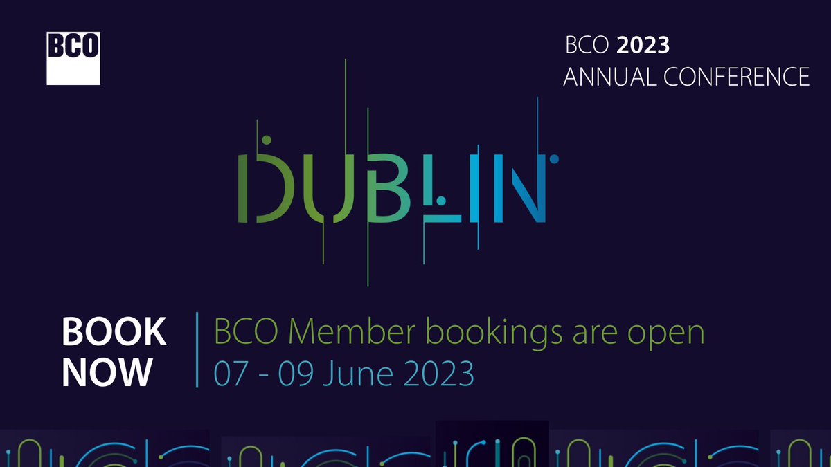 How do ‘Resilience and Inspiration’ resonate across the UK’s office sector? These are the themes of the 2023 @BCO_UK National Conference in #Dublin, chaired by @dkatsikakis @CushWakeUK. Find out more and register: bit.ly/3OpUzsb #bcoconference #dublin2023