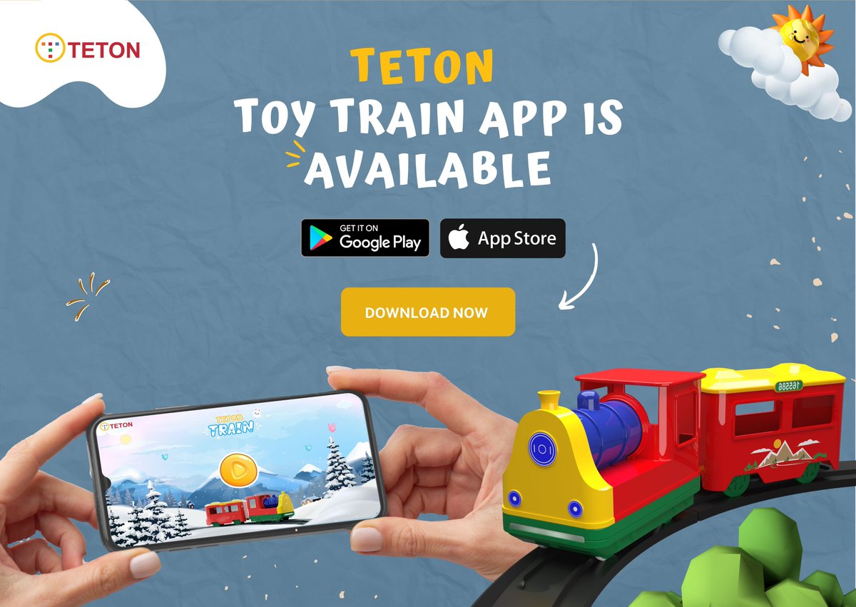 Toy Train Mobile App is now available!!

Download Now:
Android: play.google.com/store/apps/det…
iOS: apps.apple.com/app/teton-trai…

🌐shop.tetonelectronics.com
✉️shop@tetonelectronics.com
☎️+8801973-102030

#kidstoys #toytrain #steamtrain #kidstoys #toy #teton