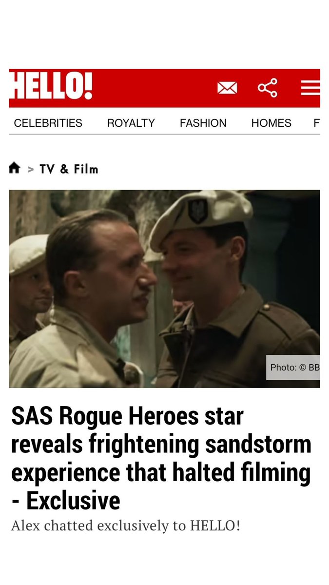 Aston_Mgt's tweet photo. SAS Rogue Heroes star reveals frightening sandstorm experience that halted filming - EXCLUSIVE | HELLO!

https://t.co/l4KXXtxMRX

@BBCiPlayer https://t.co/qGcMDCfhoB