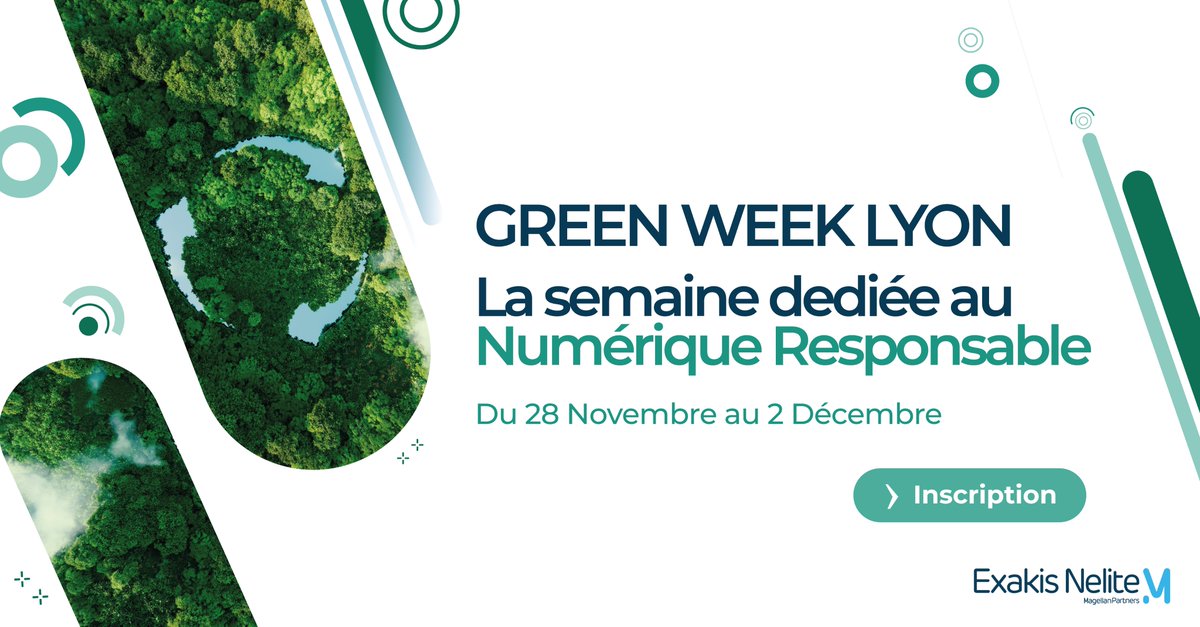 📅 Lyon, 28/11-02/12 | La #GREENWEEK Exakis Nelite c'est pour bientôt !🌲 

Nos collaborateurs testeront l'application SWOW. 
Son objectif : réduire la consommation électrique des datacenters et limiter leur impact sur le changement climatique. bit.ly/3EgUhz7