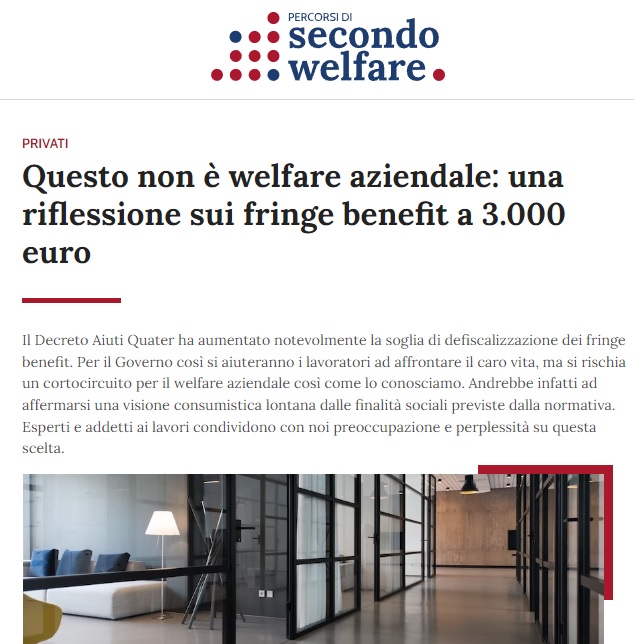 valen_santoni's tweet photo. Con la soglia dei #FringeBenefit a 3.000 euro si rischia di snaturare il #WelfareAziendale. In vista della #leggedibilancio è importante fare attenzione. Qui un mio approfondimento per @Secondowelfare 👉 https://t.co/qUODbIdfjh https://t.co/iQYcgX5AK2