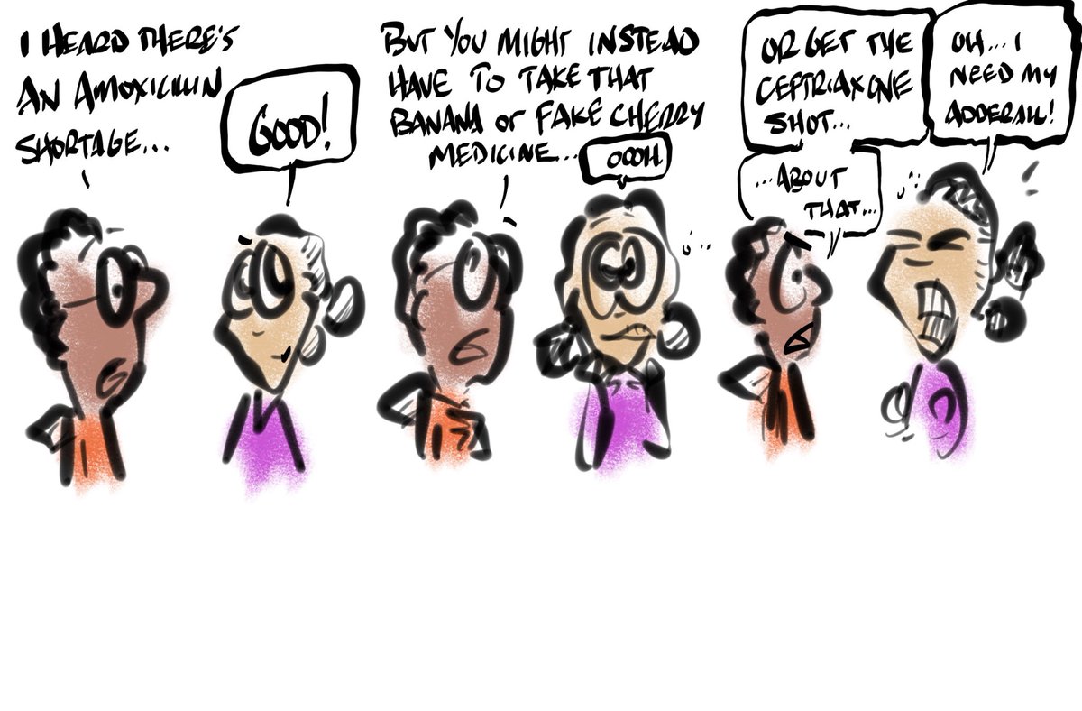 drmaypole's tweet photo. To pediatricians-along with all that is going on with #RSV, etc now we learn there’re Re crucial #med shortages…like #amox and #adderall
Makes you wonder how that impacts the kids,eh?
#graphicmedicine https://t.co/7uMAnusYd7