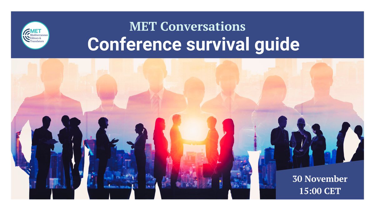 METMeetings's tweet photo. In-person conferences are back! ๐ฅณ
For this #METConversation, weโll be working on a conference survival guide with something for everyone: extroverts and introverts, veterans and first-timers.
This month we'll start at 15:00 CET, but there'll be some 19:00 slots again soon. https://t.co/mOMPSDlMbb
