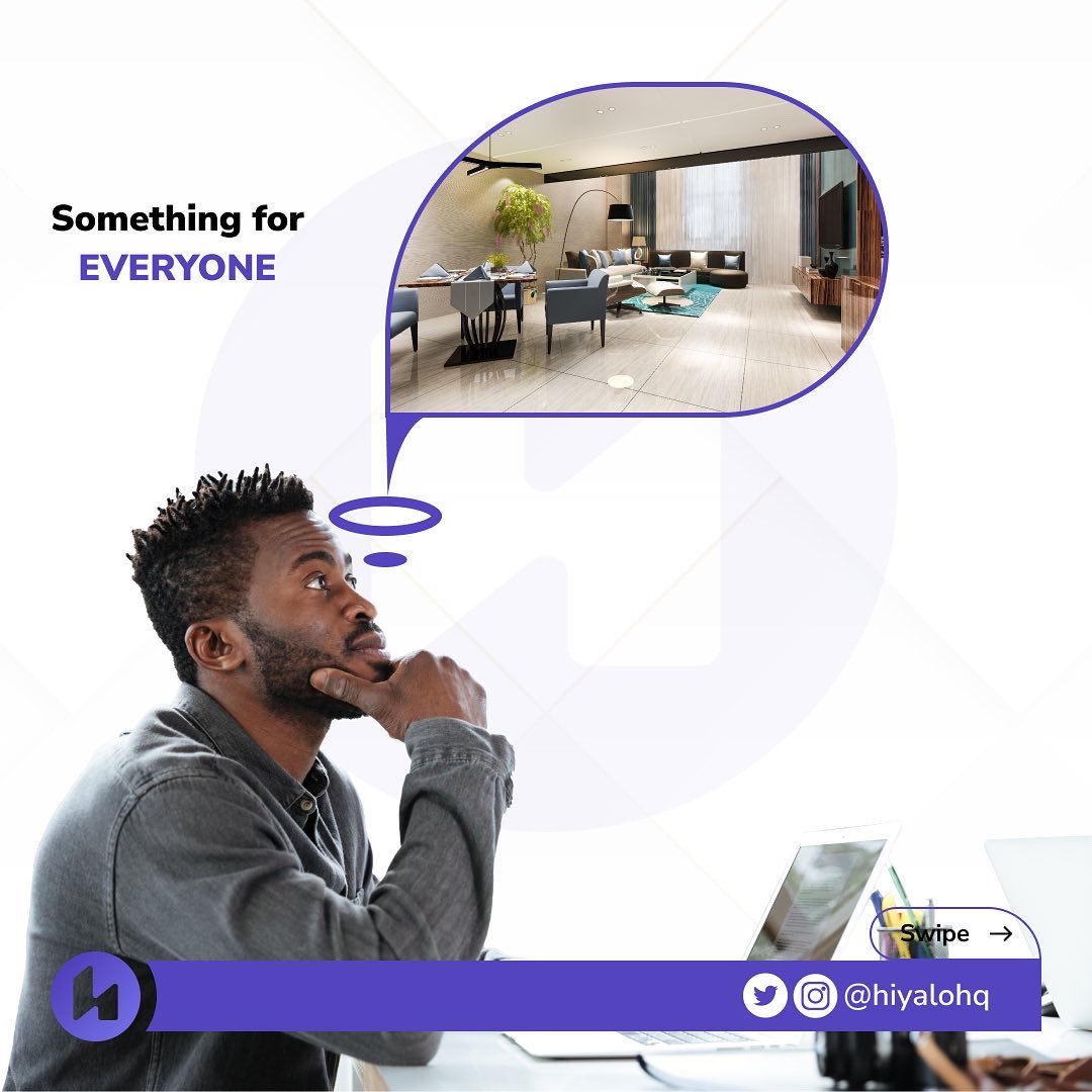 Hiyalohq's tweet photo. From high end luxurious apartments to affordable duplexes your next apartment is on https://t.co/C4LzT0GA5C
Save weeks of searching when you use Hiyalo.

#hiyalo #apartmentneeded #findyournexthome #houseforrentlagos https://t.co/cONQnP9fdt