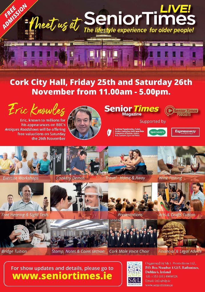 Looking forward to representing #haemochromatosis members and patients at the Senior Times Live Expo, #Cork City Hall this Friday 25th and Saturday 26th November, 11am to 5pm each day. Entry is free! Come and visit us. We look forward to seeing you there.