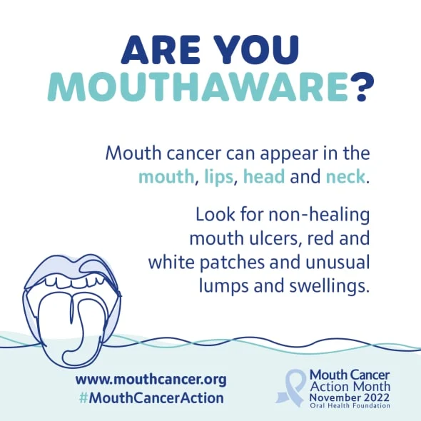 In the UK, eight people are losing their life to #mouthcancer every day. It's time to take action! Early detection boosts our chances of survival from 50% to 90%. Therefore, during Mouth Cancer Action Month, the #oralhealth team in Exeter are asking everyone to be mouth-aware.