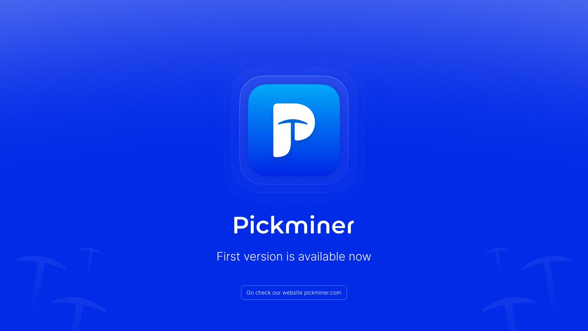 pickminer's tweet photo. We are thrilled to announce the release of our mining software, Pickminer 🚀

⬇️ READ THE THREAD BELOW ⬇️ https://t.co/JdKXWMytsP