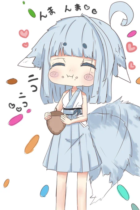 なんだか急に幸せに なってきちゃった(*'꒳`*)  天狐姉妹もニコニコわふわふ  むぎゅー(*'ω`*)