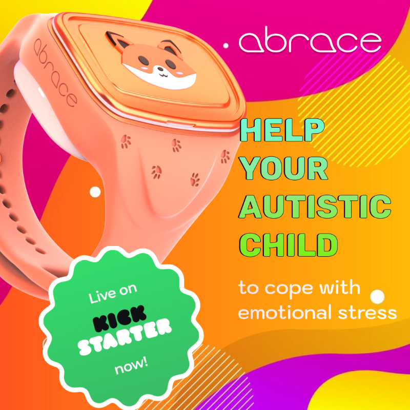 AbraceAI's tweet photo. Innovative smart bracelet to help autistic children and their parents prepare for sensory meltdowns