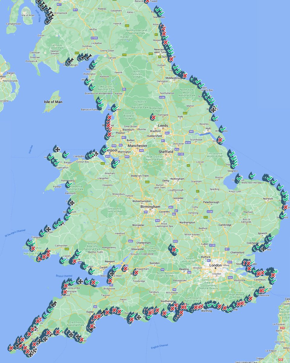 Not such a good morning for the UK's coastlines... Today most of the south coast is on 💩 alert. #SickofSewage? RT to show profiteering polluters that we're watching them 👀