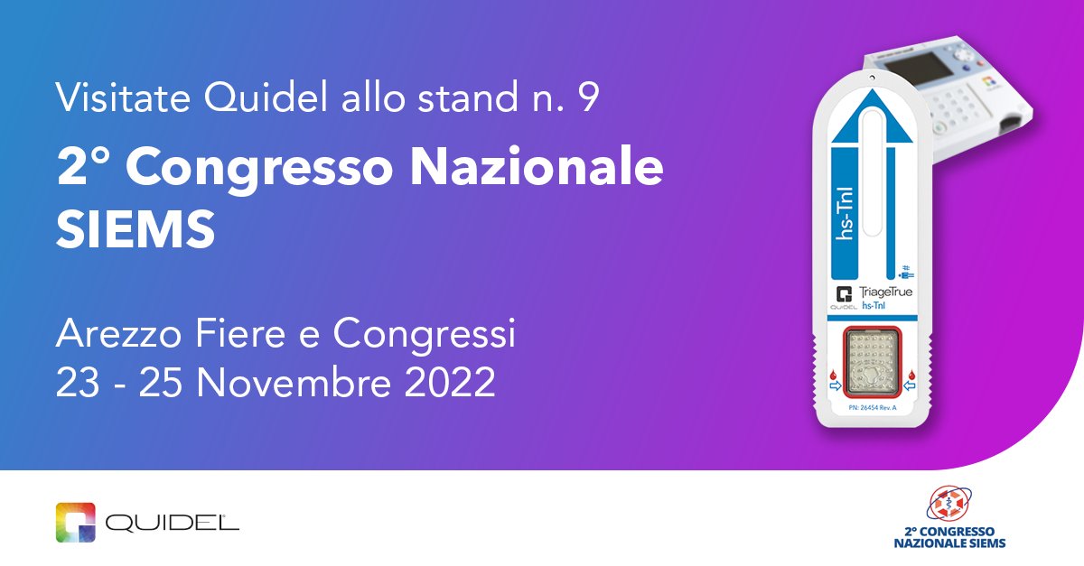 From 23rd to 25th November we will be in Arezzo for the 2nd Congress of the Italian Emergency Medical Society with our solutions for POCT and emergency services. We are waiting for you!