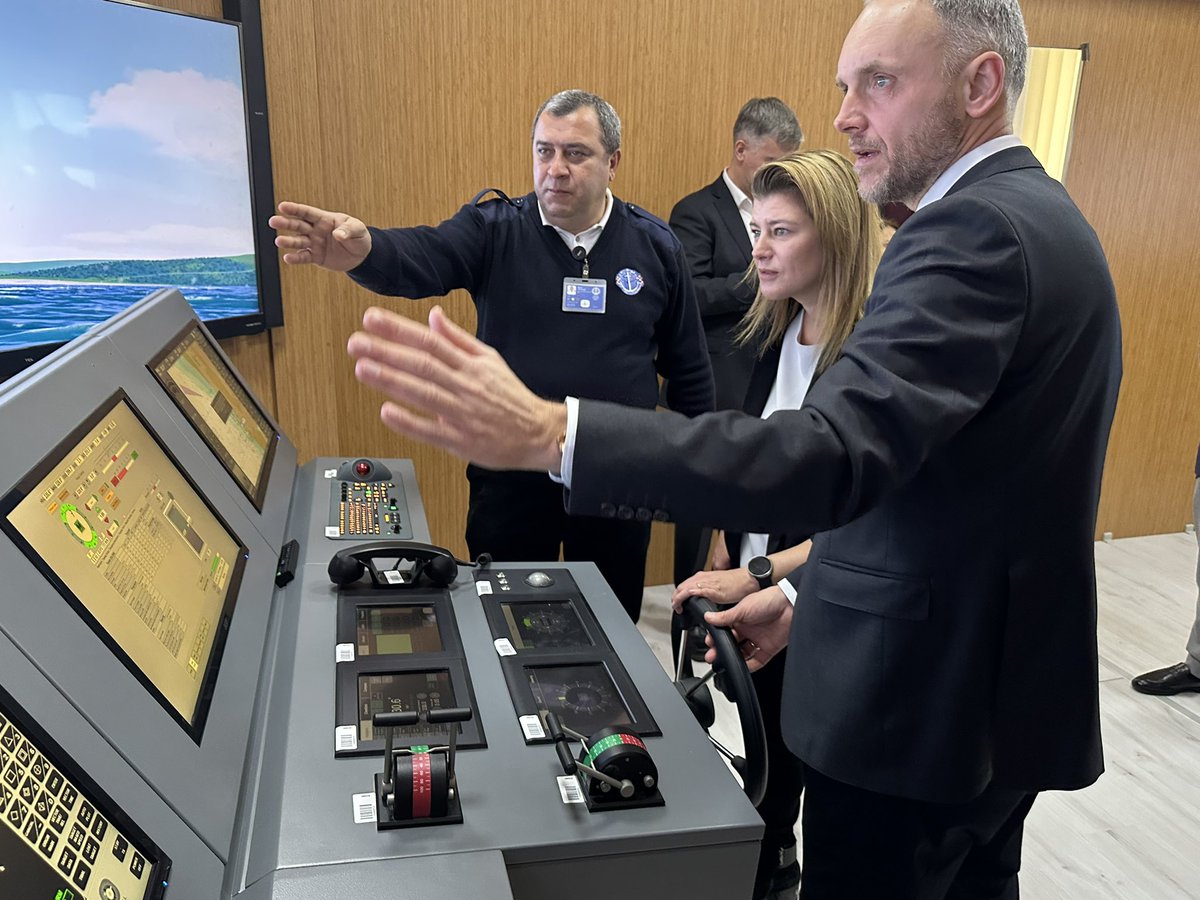 MTA_Georgia's tweet photo. @MTA_Georgia has hosted ambassadors of Denmark, Sweden, Estonia and Lithuania in Poti Maritime Training Center. The ambassadors toured the infrastructure of the academy and laboratories equipped with modern simulators 🇬🇪🇩🇰🇸🇪🇪🇪🇱🇹 https://t.co/O25sK5vqXE