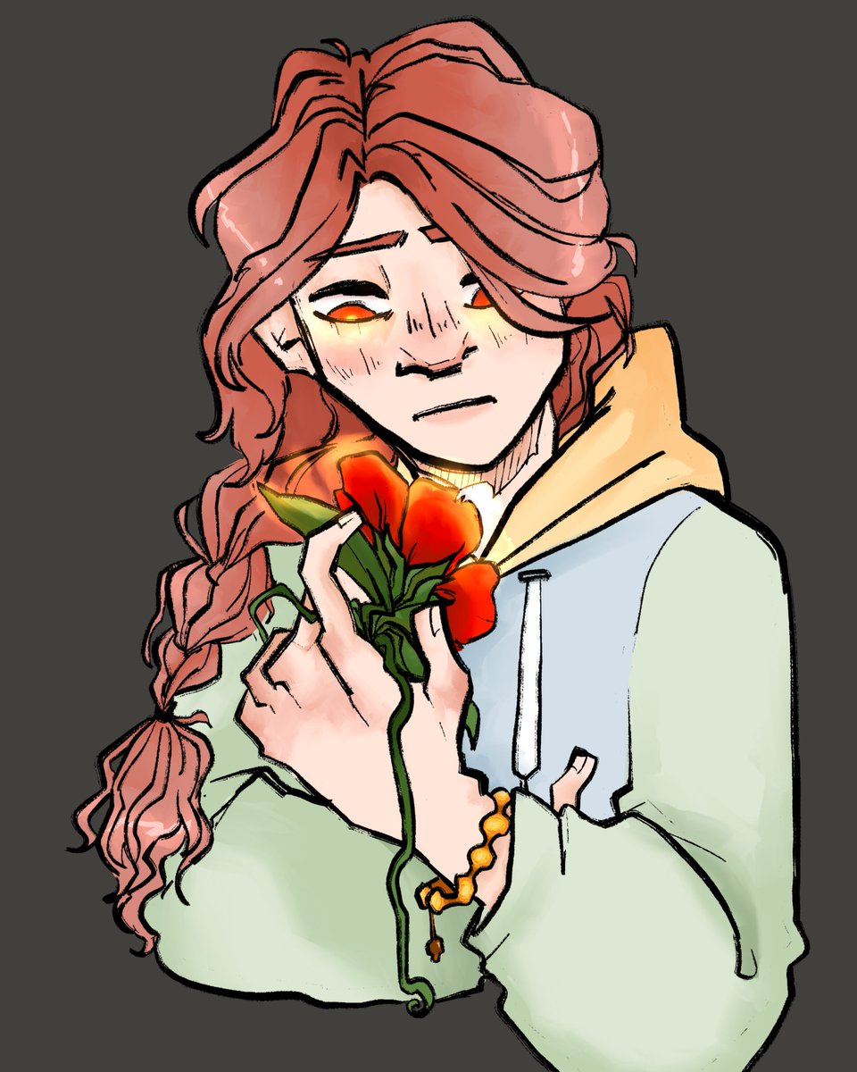 I commissioned my Tumblr friend @/radios-arcade to draw Technoblade from my flowershop AU! It's modern urban fantasy and Techno has plant magic. Also, there's so much angst. Alternate version (cw: blood) and link to Radio in the replies!

#technobladefanart #technofanart