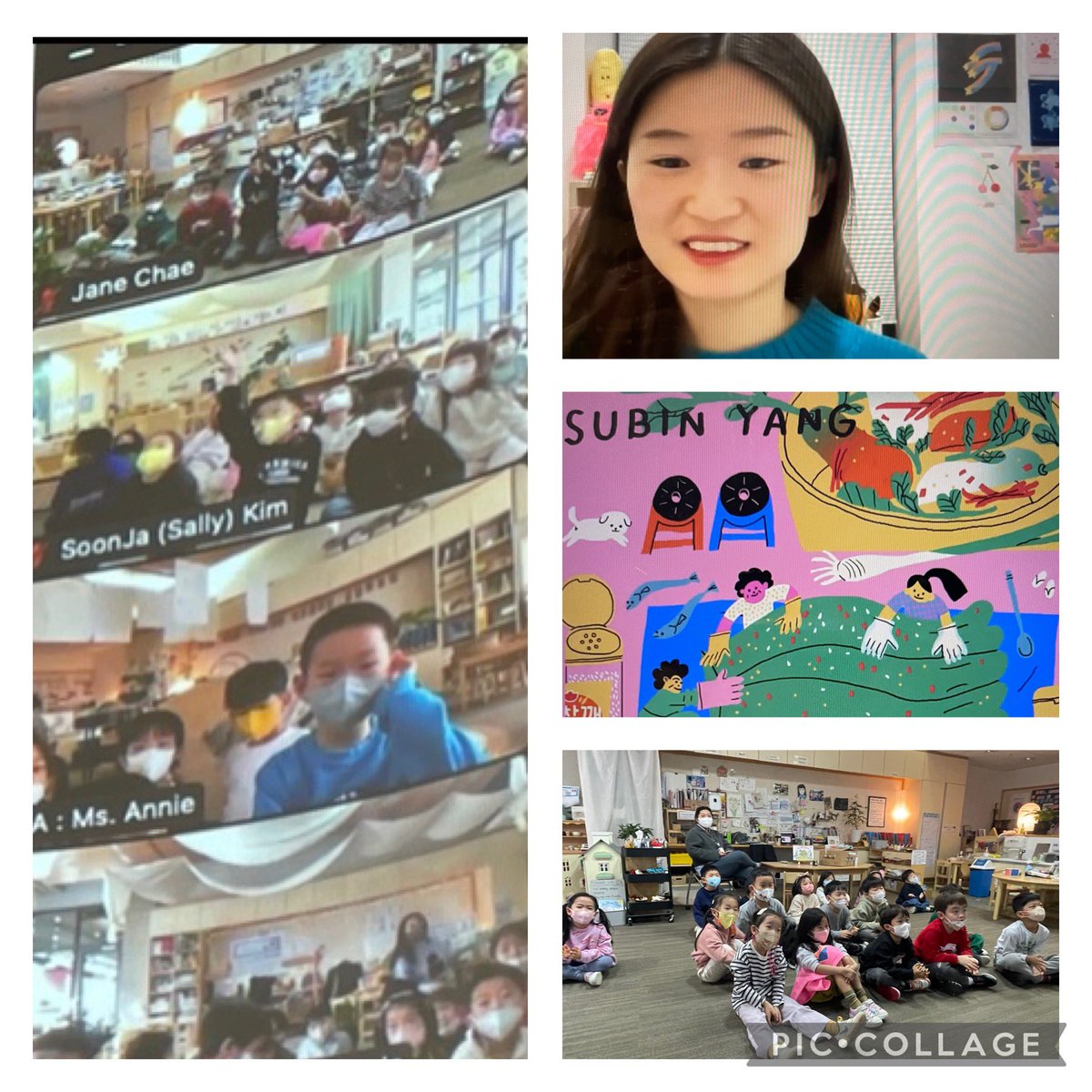 JaneAChae's tweet photo. Thanks @Sean4d w/zooming &amp; @ms_suepark for rec #SubinYang illustrator sharing ideas and how to draw animals! #K got inspired and practiced drawing! #IllustrationStudy @Mattglover123 How can we use illustrations in different forms of writing? #agency #literacy #art @Intl_Chadwick https://t.co/exggzJtPMi