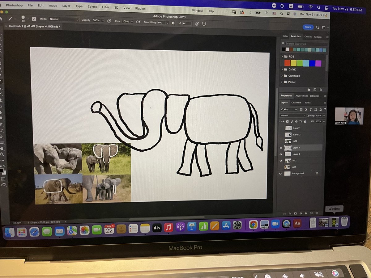JaneAChae's tweet photo. Thanks @Sean4d w/zooming &amp; @ms_suepark for rec #SubinYang illustrator sharing ideas and how to draw animals! #K got inspired and practiced drawing! #IllustrationStudy @Mattglover123 How can we use illustrations in different forms of writing? #agency #literacy #art @Intl_Chadwick https://t.co/exggzJtPMi