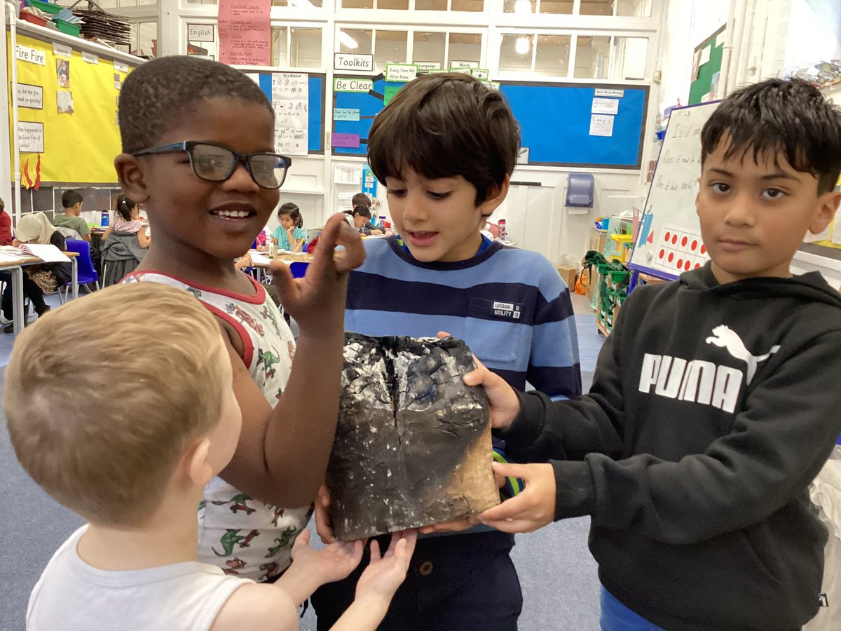 We have been looking at materials in science. We looked at what happens to wood when it is burnt.