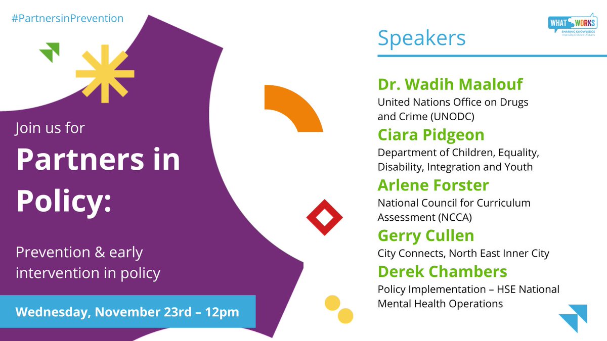 DeptCDE's tweet photo. 📢The annual @WhatWorksIrl Festival of Learning, a series of events on collaboration and partnership in prevention and early intervention for children and families, continues tomorrow and Thursday.

📍 See https://t.co/aVrRrCzABi for further details. https://t.co/ahCpQkJMom