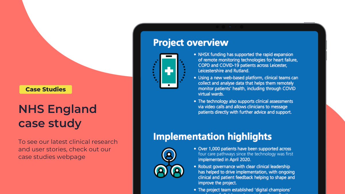 As featured in an @NHSEngland case study, @Leic_hospital used CliniTouch Vie to monitor #COPD patients on #virtualwards. This led to: ✅ Better continuity of care ✅ Reduced admissions ✅ Fewer beds days Read our case studies for more info: bit.ly/copdcasestudies