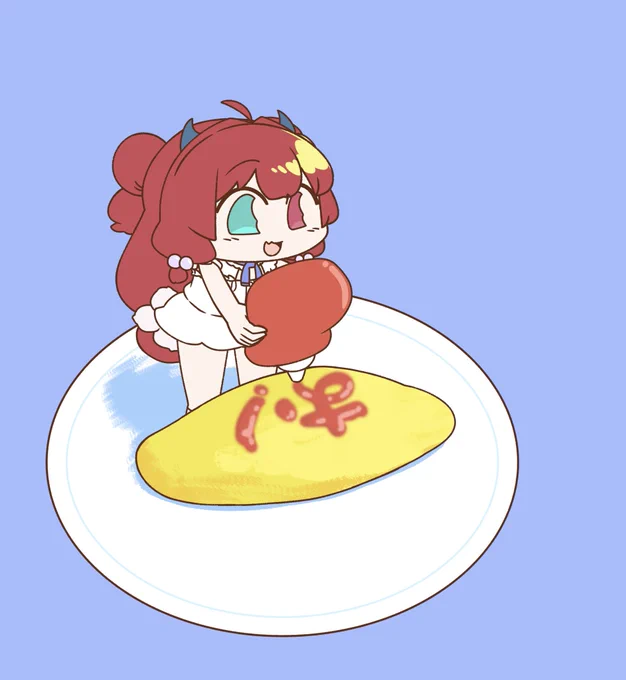 ロアちゃんオムライスにケチャップかけてロアちゃん最近どんな調味料好き?そのまま食べて美味しいご飯と思ってもかけたら美味しくなったり途中味変てかけたりかけてハッピー美味しい調味料ロアちゃんおすすめ調味料あったらいつか教えてロアちゃんのご飯がより美味しくなるように #ロアート 