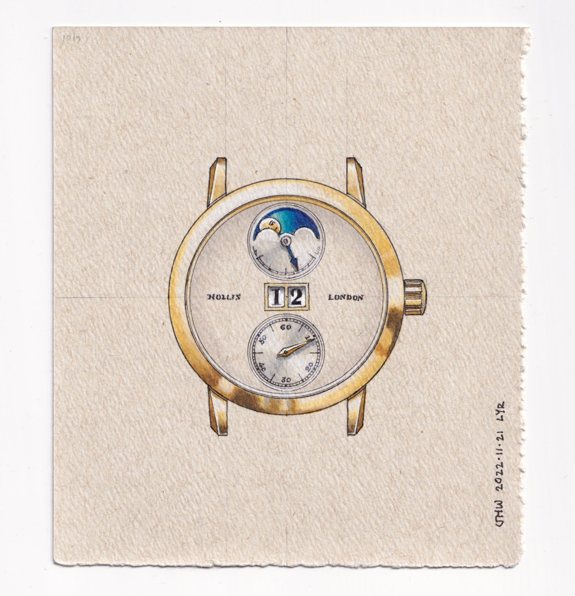 CriticaLEE's tweet photo. #OHW 2876: An austere jump hour with minutes at 6 and a moonphase and power reserve indicator at 12 https://t.co/yJZGVWHMOG