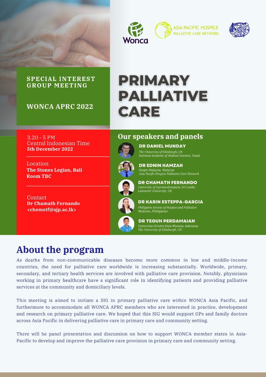 Looking forward to the <a href="/WoncaWorld/">WONCA</a> #AsiaPacificRegionalConf Meeting 'virtual' friends from @APHPCN #PrimPaC 4 first time and making new ones. #PrimaryPalliativeCare vital for #UHC and integrated #CDM <a href="/teguhkristian/">Teguh Kristian</a> <a href="/PPCRG/">PPCRG</a> <a href="/TheSPICT/">SPICT</a> <a href="/GlobalHealthEdi/">Global Health Academy</a> <a href="/scottamurrayed/">scott murray</a>