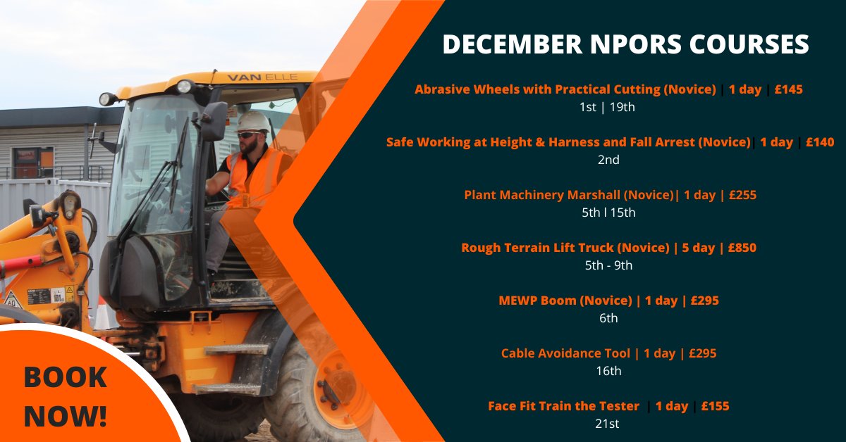 VanElleTraining's tweet photo. Check out our upcoming availability for the NPORS training courses⬇️

Get in touch with our team to secure your place.

📞 01773 304060
📧 training@van-elle.co.uk
🌐 https://t.co/i4BAHnI6Y0

#operatortraining #training #npors #construction #safetytraining #plantmachinery https://t.co/WDT6HZSseE