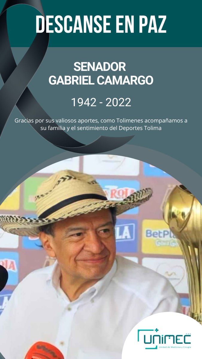 Agradecimientos eternos a este Gran Señor, todos los honores de una región a un excepcional empresario del futbol que nos puso en la elite del futbol Colombiano <a href="/cdtolima/">Club Deportes Tolima</a>