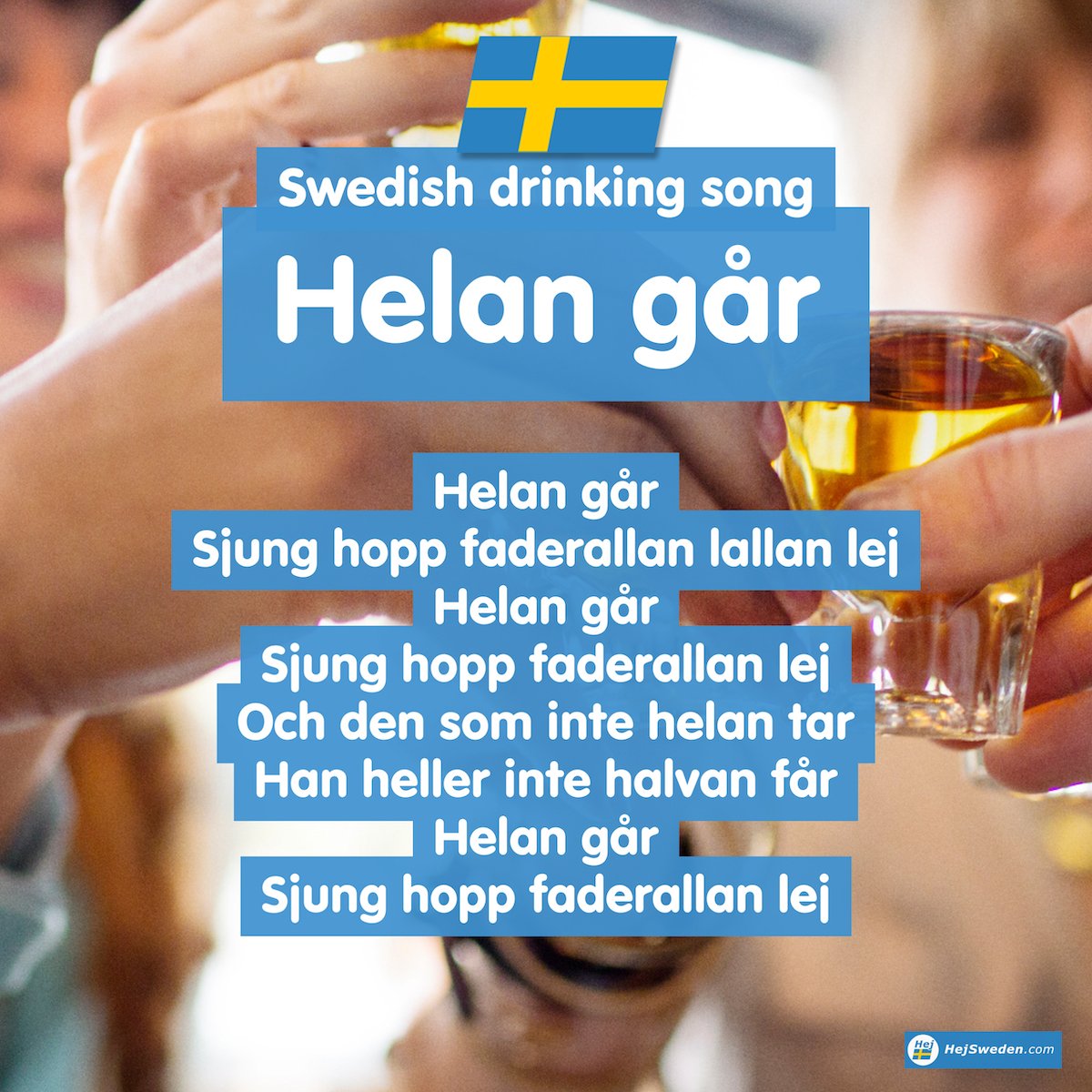 HejSweden's tweet photo. Wisdom: There will be weekend! 
And in order to prepare for that: here is the most popular Swedish drinking song "Helan går" 🇸🇪🎶
Video and translation: https://t.co/qvxCs2x8lg #sweden https://t.co/G9grE45gA7