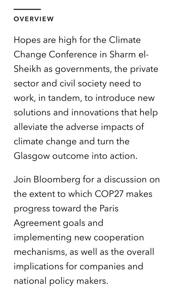 Idag kommer gå på Nordig ESG Forum, ett event anordnat av Bloomberg där klimatförändringar och hållbarhet är i fokus #viktigt! På agendan är det paneldiskussioner och presentationer, vilket jag kommer följa med stort intresse! En och en annan tweet kommer nog också! #COP27