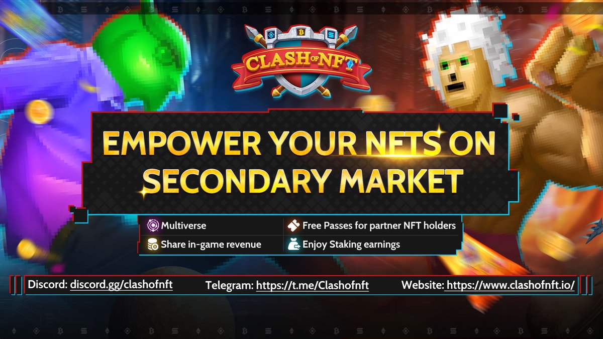 ⚔️How does CON empower your #NFT on secondary market?

🎁200 USDT for 10 PPL

To enter
1⃣Follow <a href="/Clashofnft/">Clash Of NFT | $CON🔥</a>
2⃣Like+RT+Tag 5 frenz
3⃣Join gleam.io/mFv0V/empower-…

➡️Visit clashofnft.io for more info

#GameFi #NFT #web3 #P2E #giveaways #GleamGiveaway #Gleam