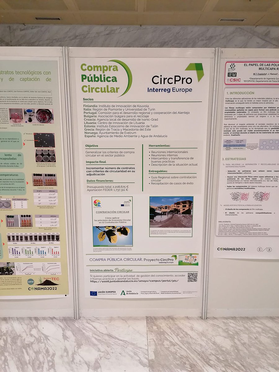 Hemos presentado <a href="/circ_pro/">CircPro</a> <a href="/interregeurope/">Interreg Europe</a> En el CONAMA 2022.
Interreg CircPro project has been presented in Spanish Environmental Narional Congress CONAMA 2022