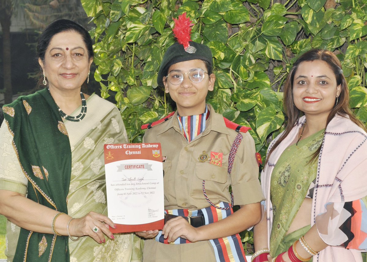 Kmvjal's tweet photo. KMV NCC Cadet Shruti Singh excels at Officers Training Academy (OTA) Chennai Camp 2022
Only cadet selected from NCC Jalandhar group for training at OTA
Selected Best cadet of Jalandhar group #starcollege #Bestprogressiveeducation #Heritagecollege  #BestCollege @EduMinOfIndia https://t.co/UzpnjQIm6x