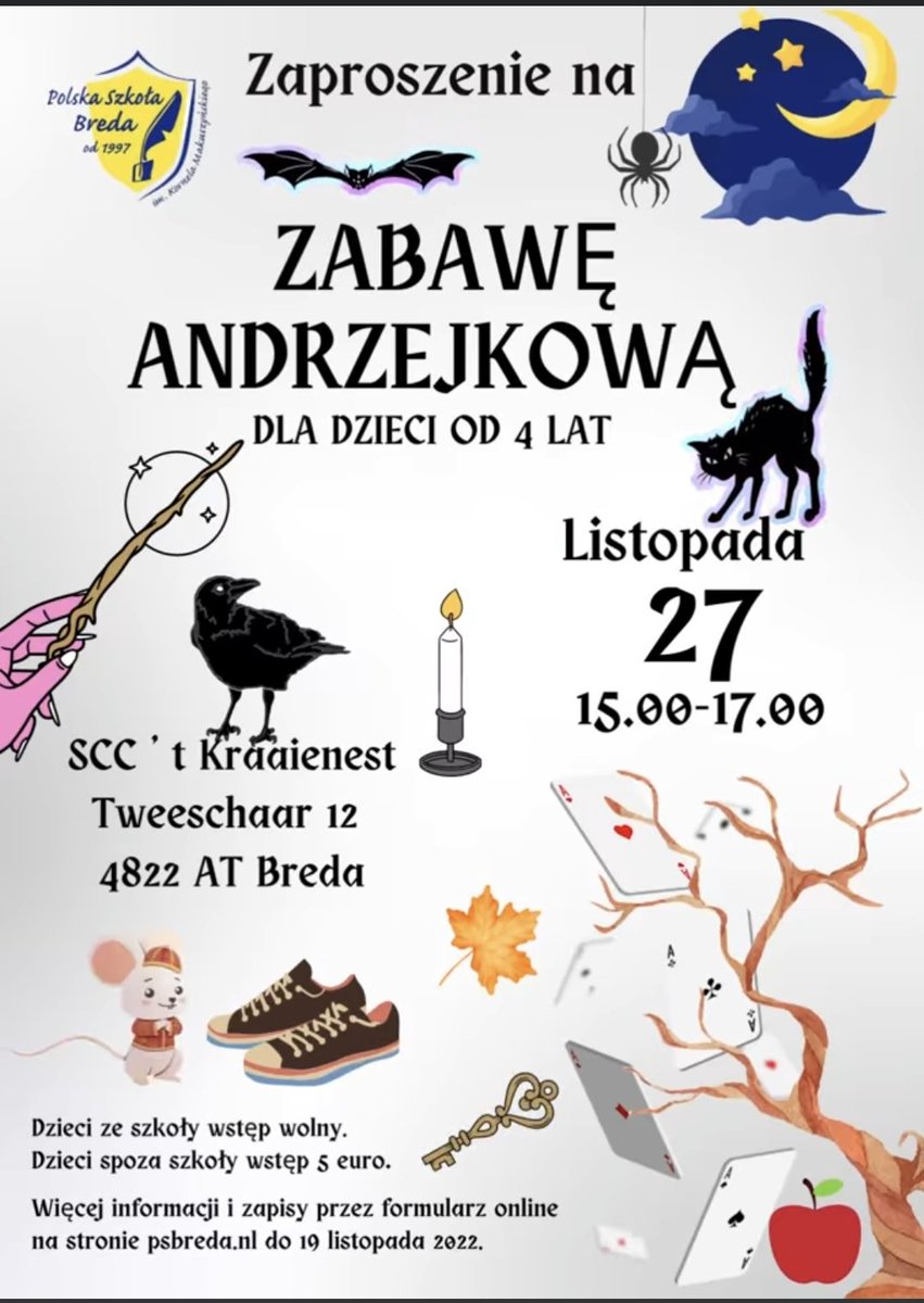 PSBreda's tweet photo. Zapraszamy ma Andrzejki do Bredy. Informacje i zgloszenia przez formularz na https://t.co/0sWS2572x5 https://t.co/LQliXHdh4u